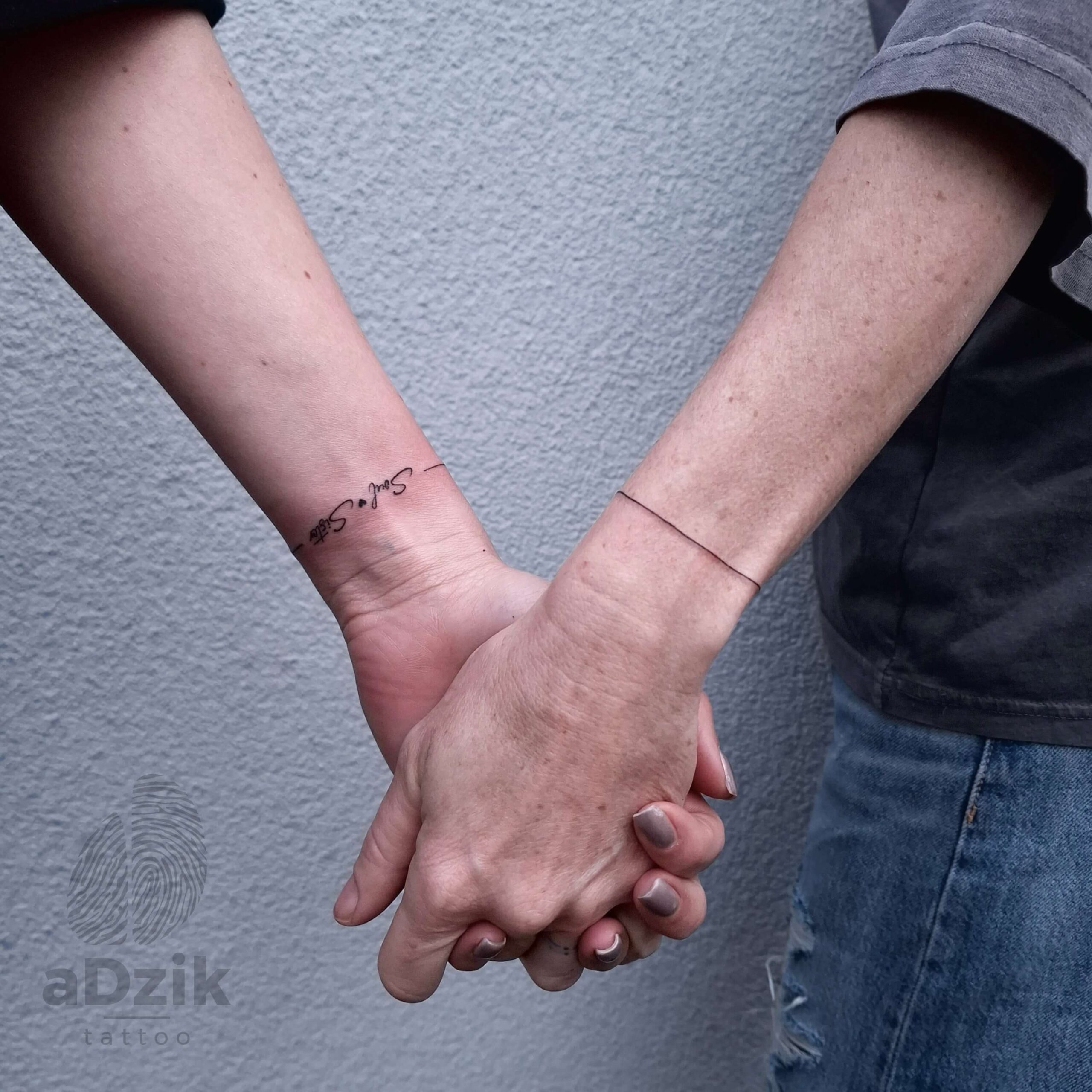 SOUL SISTER tattoo tatuaż fineline bransoletka